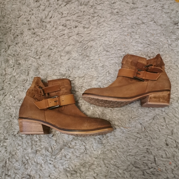 Adam Tucker Suede Woven Buckle Boots - Picture 2 of 5